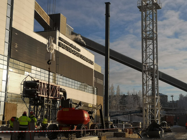 Naistenlahti 3 voimalaitosty&ouml;maa. Prismacon Oy mittasi Naistelahti 3 laajennuksen perustusvaiheen 2020-2021